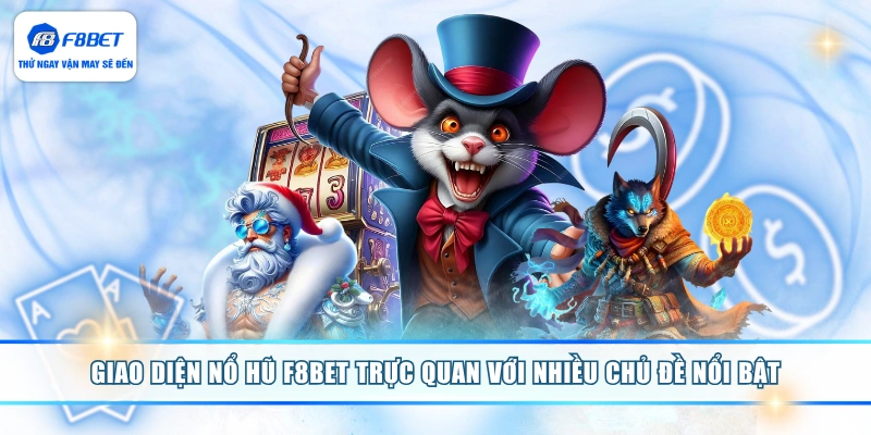 Giao diện nổ hũ F8BET trực quan với nhiều chủ đề nổi bật